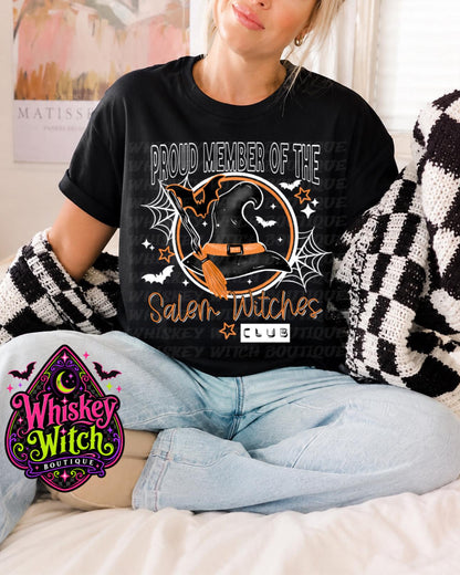 Witchy Salem Witch Shirt, Proud Member Witches Club Tee | Sweatshirt or Hoodie Halloween shirt