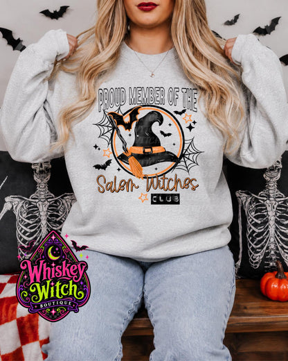 Witchy Salem Witch Shirt, Proud Member Witches Club Tee | Sweatshirt or Hoodie Halloween shirt