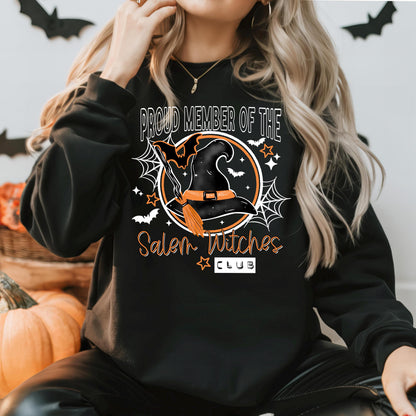 Witchy Salem Witch Shirt, Proud Member Witches Club Tee | Sweatshirt or Hoodie Halloween shirt