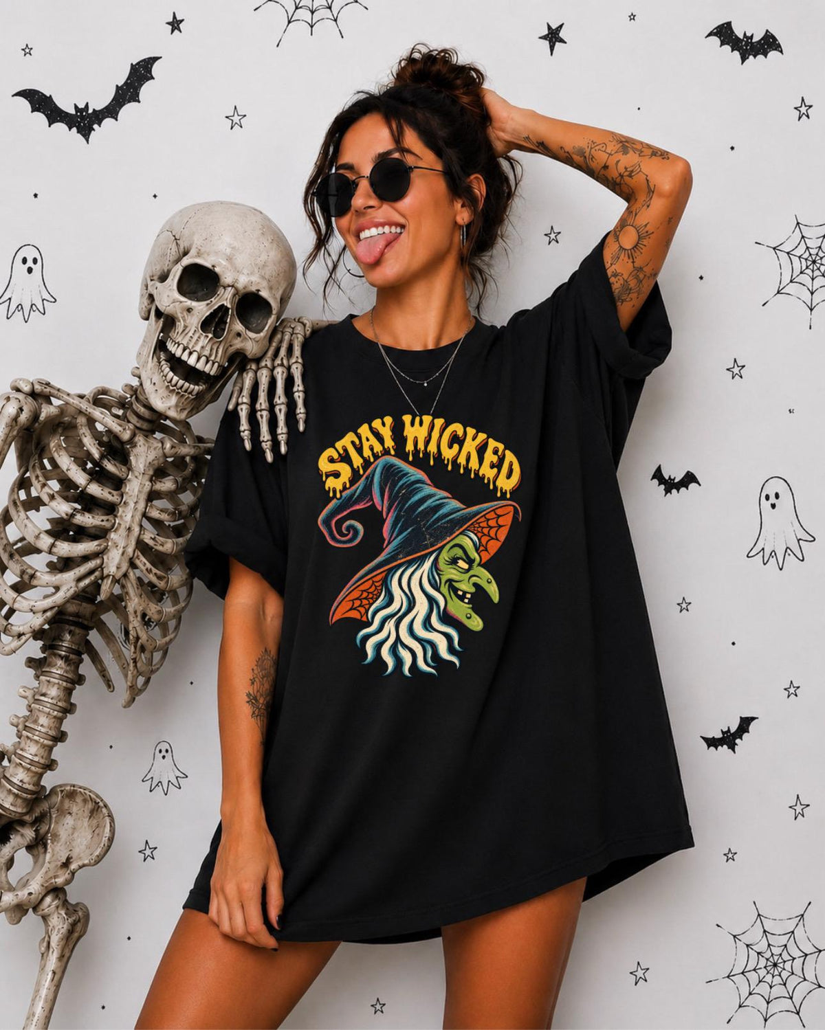 Stay Wicked Witch Shirt, Retro Halloween Tee, Crewneck Sweatshirt or Hoodie