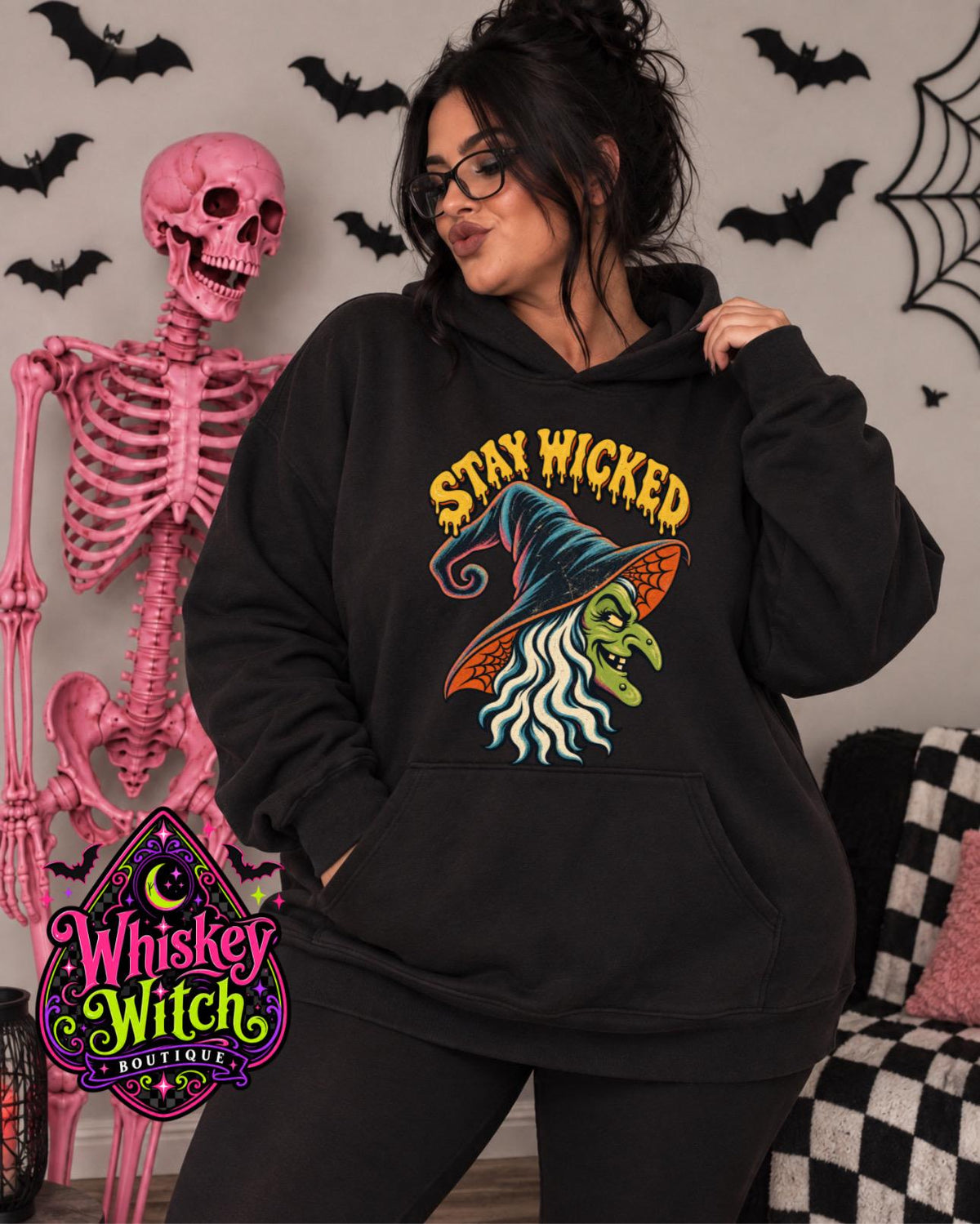Stay Wicked Witch Shirt, Retro Halloween Tee, Crewneck Sweatshirt or Hoodie