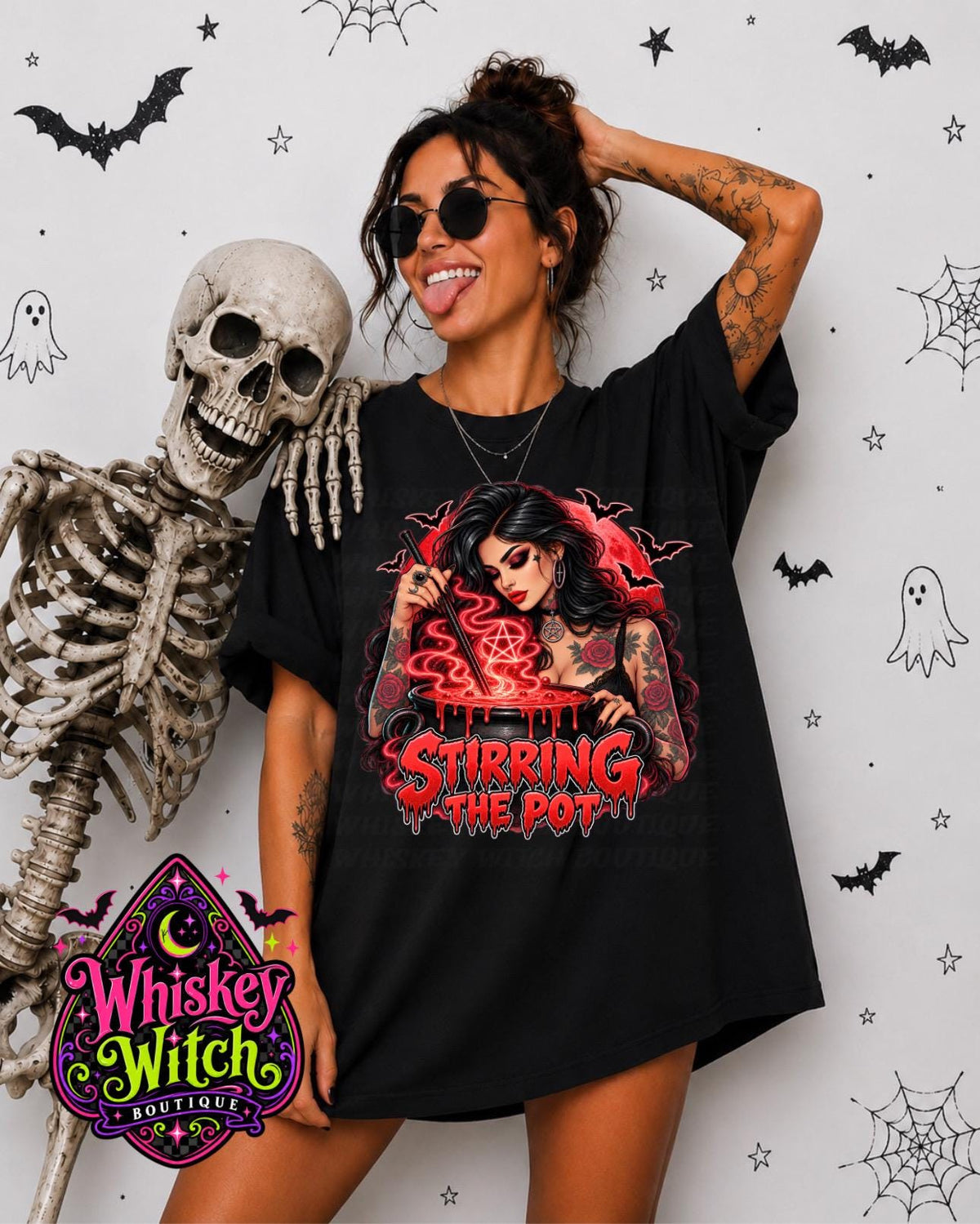 Stirring the Pot Witch Shirt, Funny Gothic Graphic Tee, Sweatshirt or Hoodie